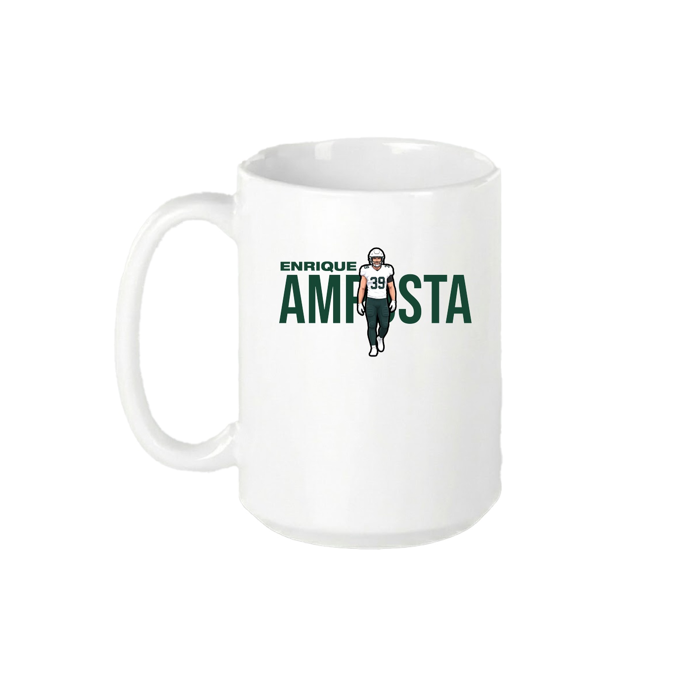 15oz Coffee Mug — Player Name in White