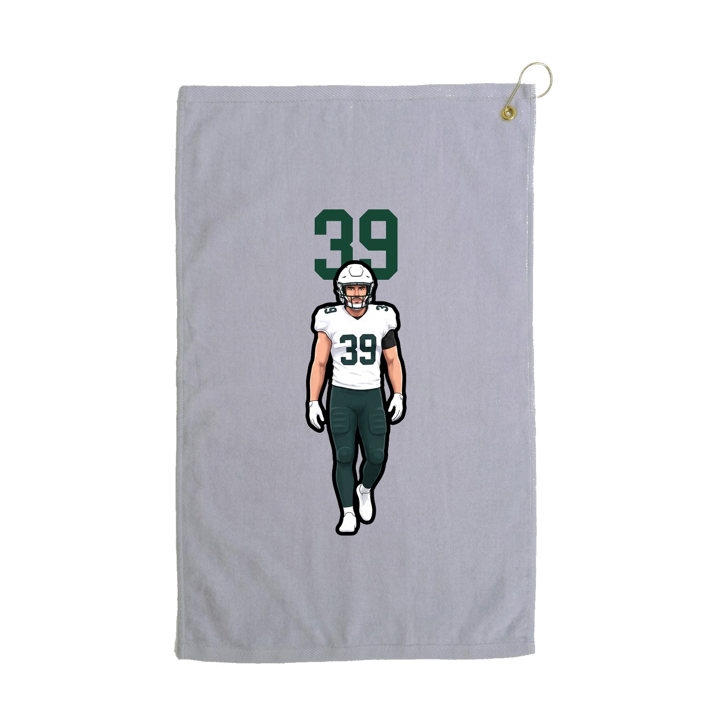 Golf Towel — Number Top in Grey