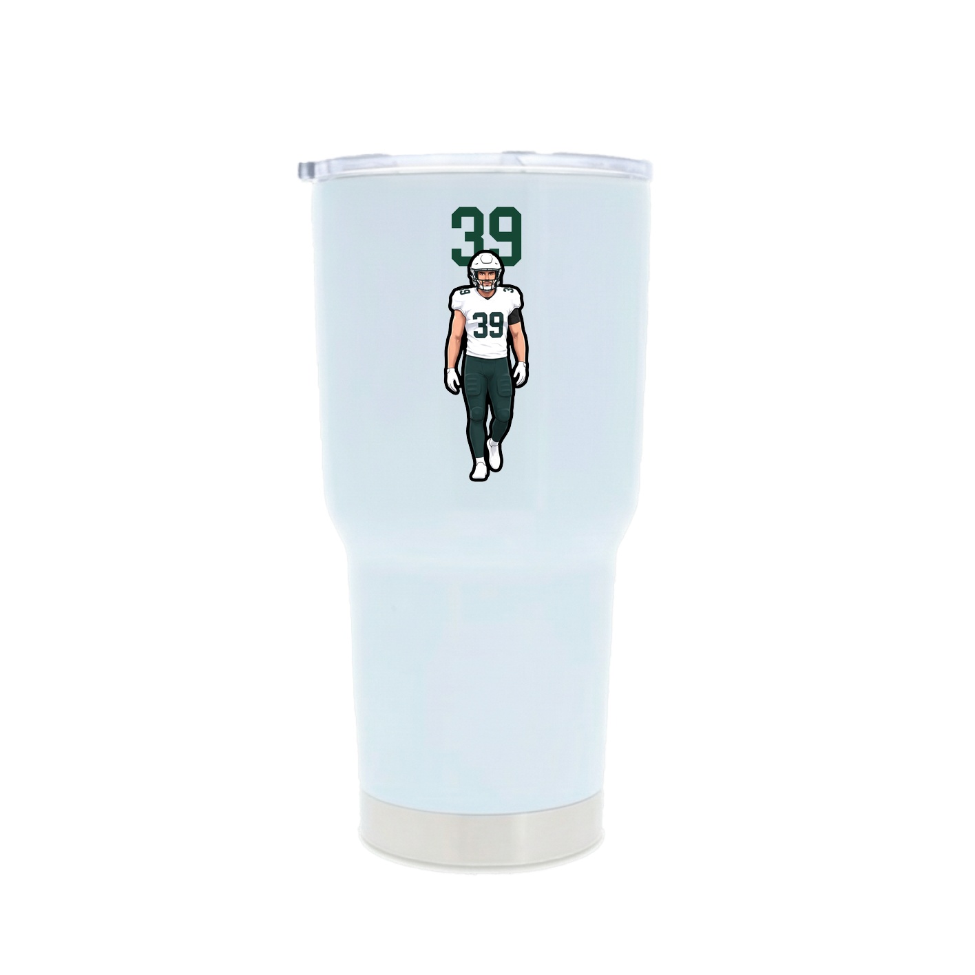 30oz Stainless Steel Tumbler — Number Top in White