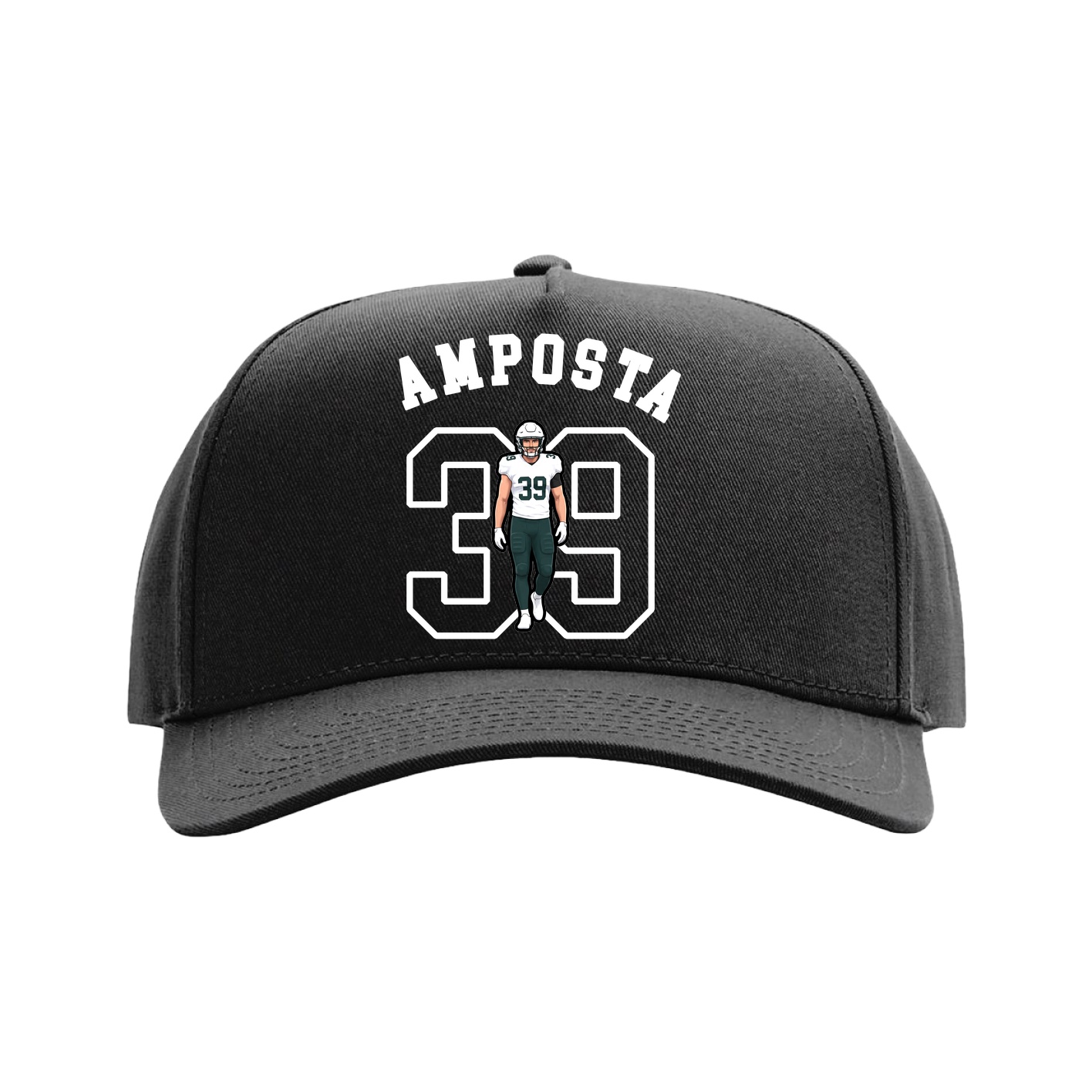 Full Fabric Five-Panel Champ Cap — Shirsey Arch in Black