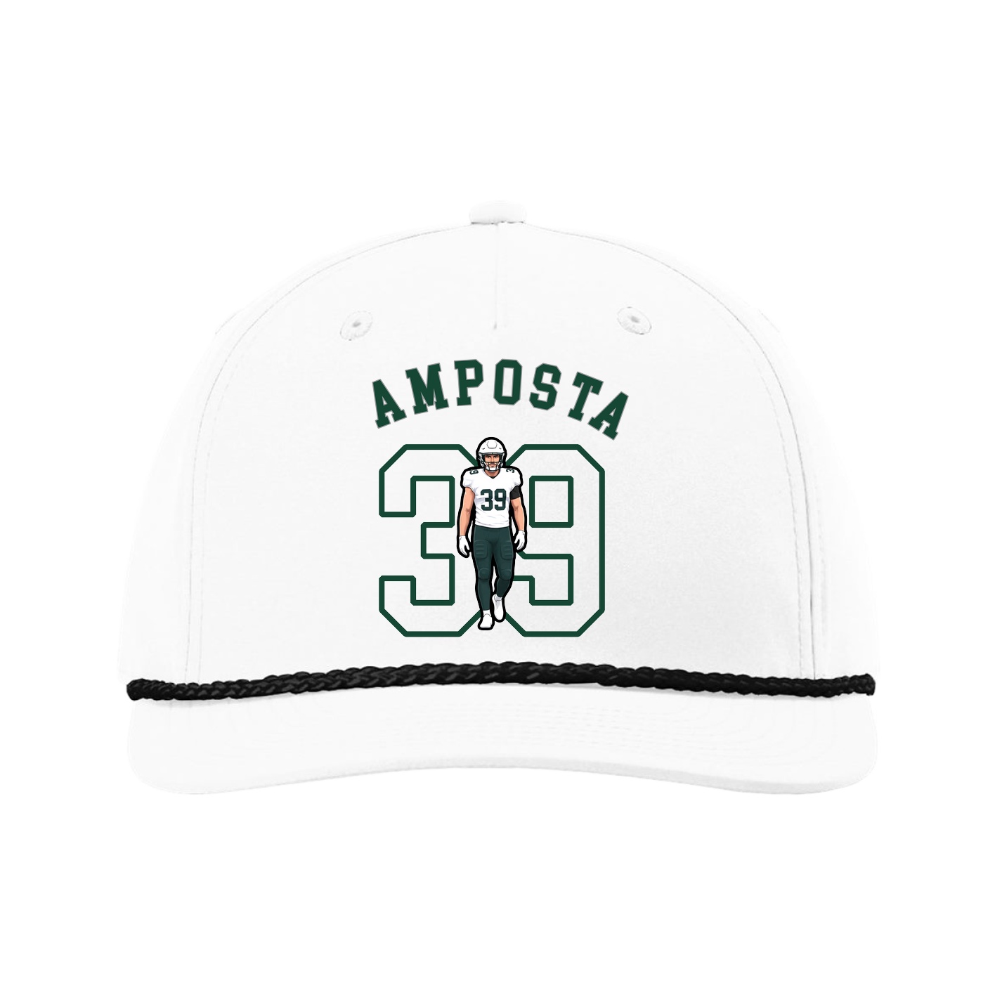 Five-Panel Classic Rope Cap — Shirsey Arch in White