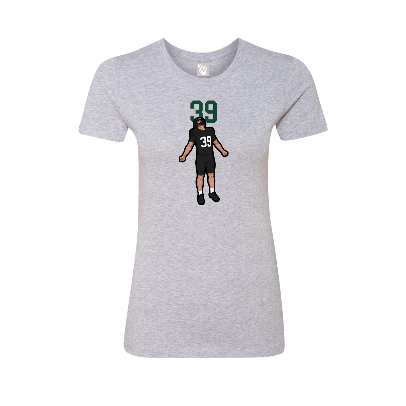 Fitted Women's Tee — Number Top in Grey