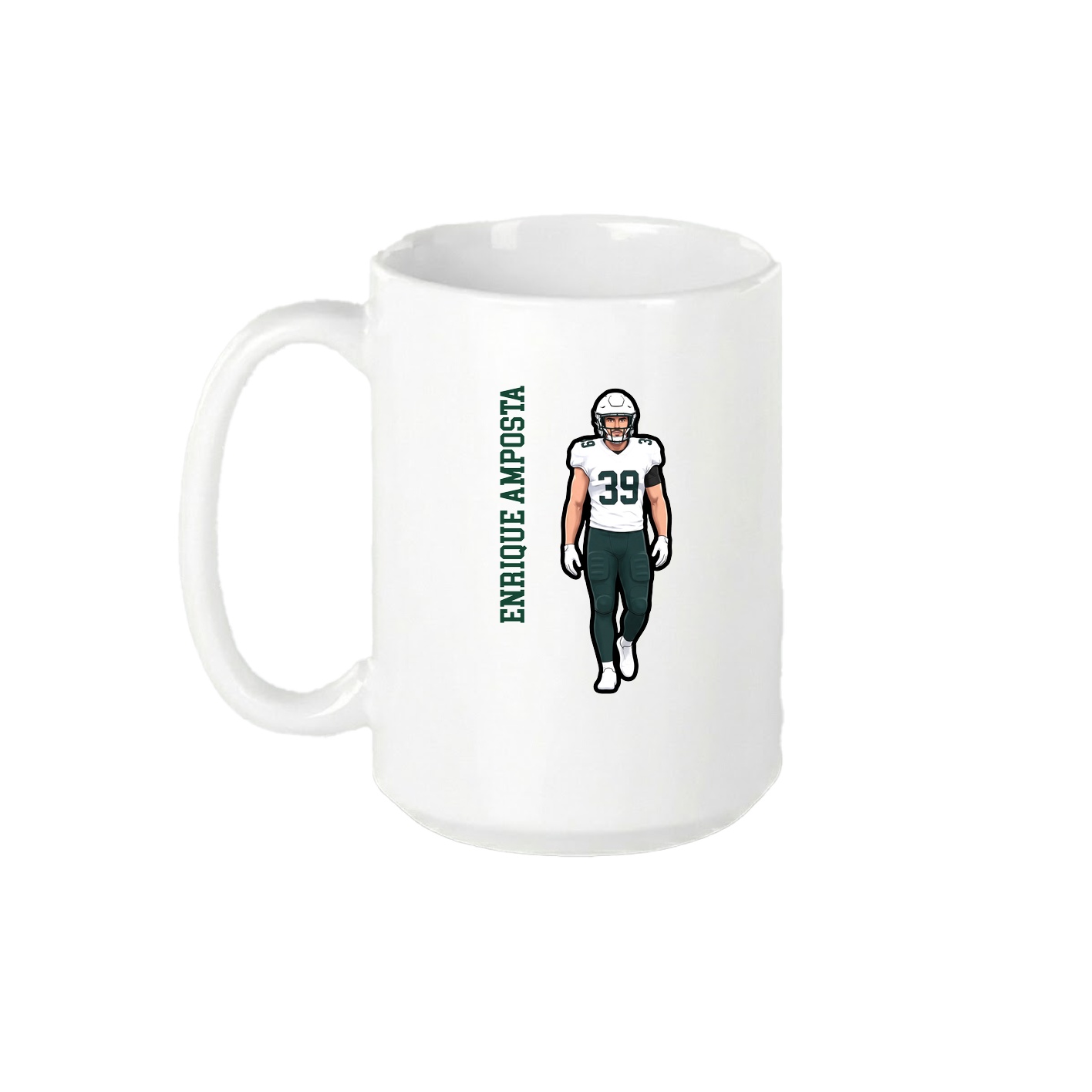 15oz Coffee Mug — Name Vertical in White