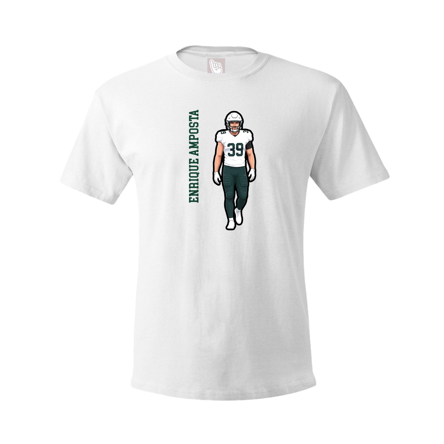 Youth Tee — Name Vertical in White