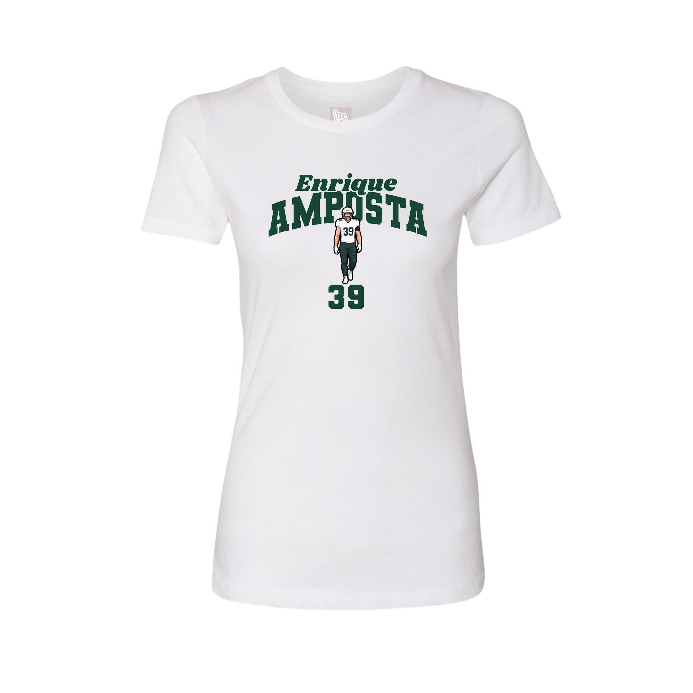 Fitted Women's Tee — Signature Arch in White