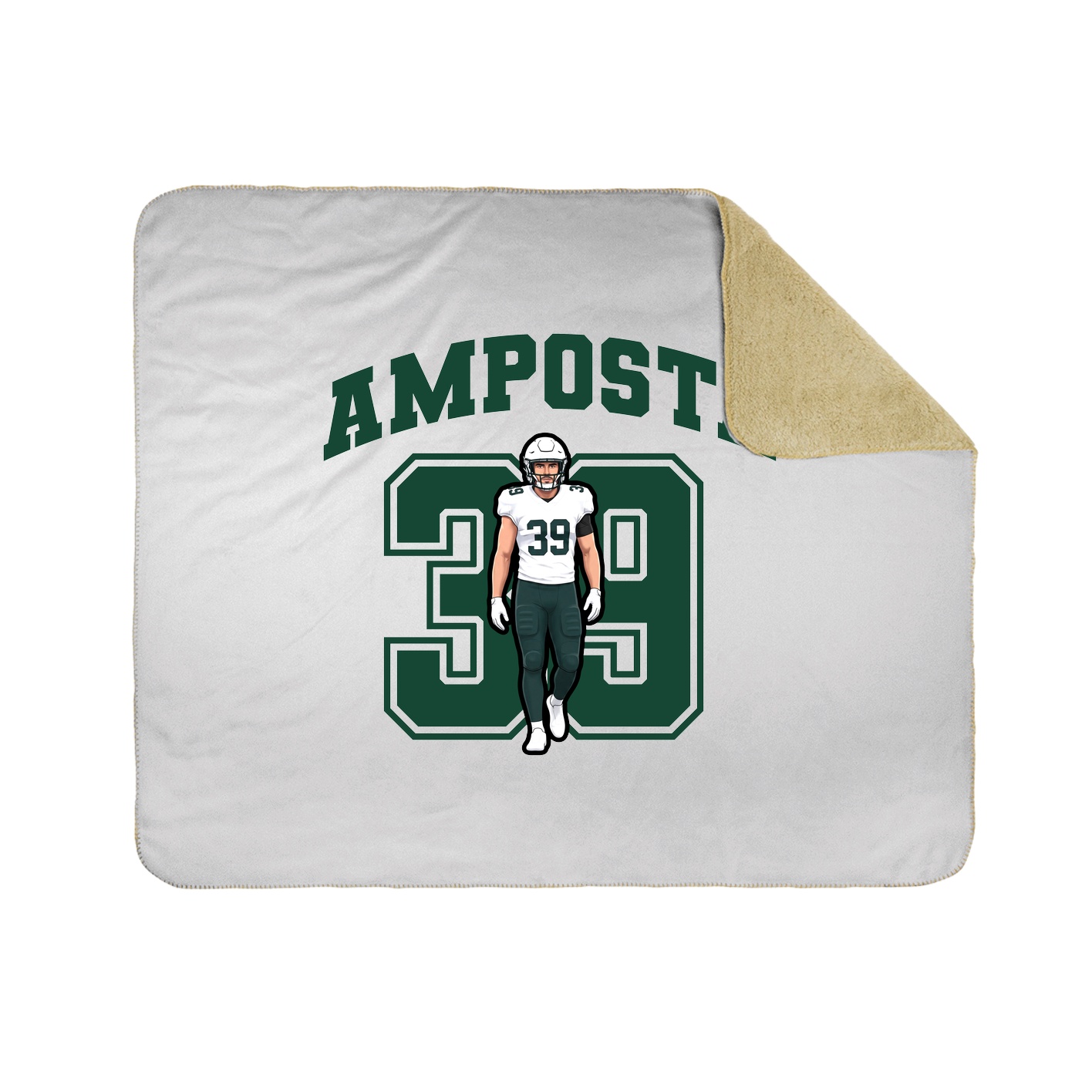 Throw Blanket — Number in White