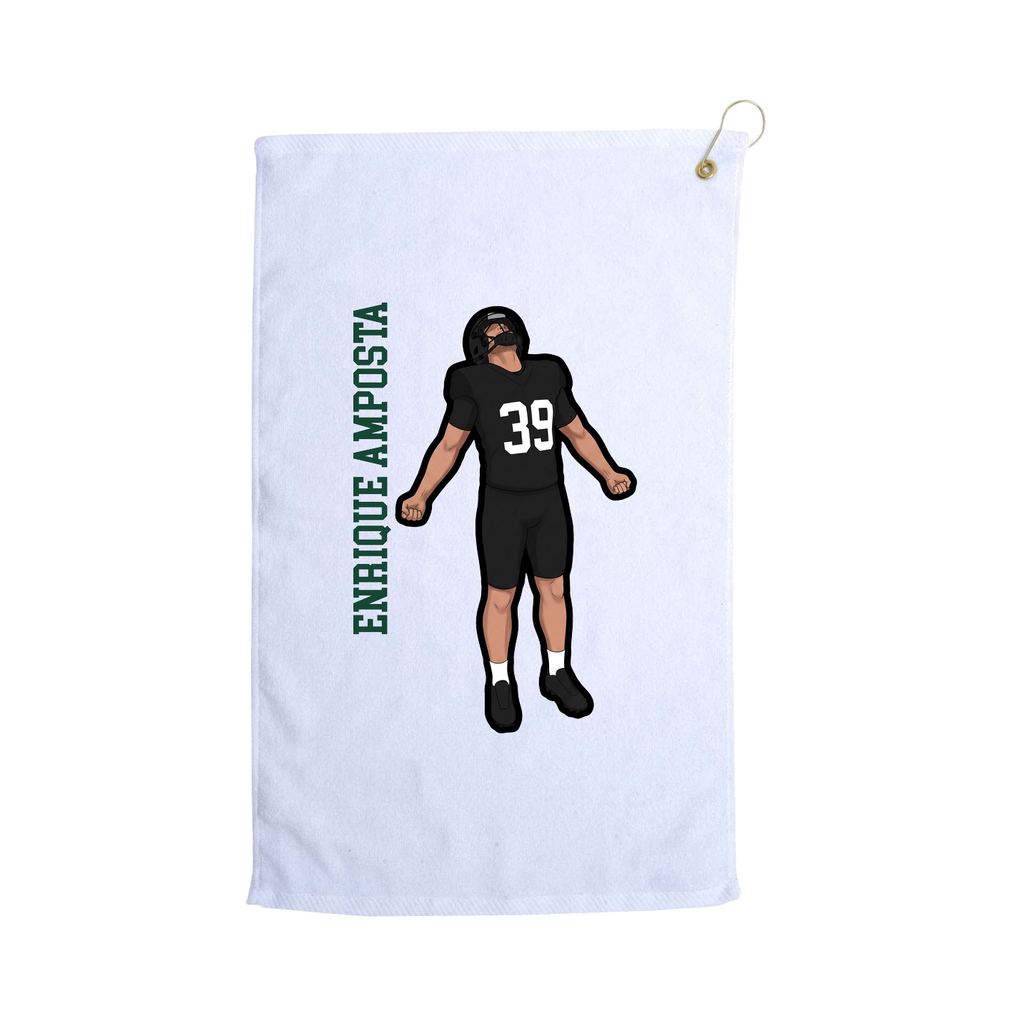 Golf Towel — Name Vertical in White
