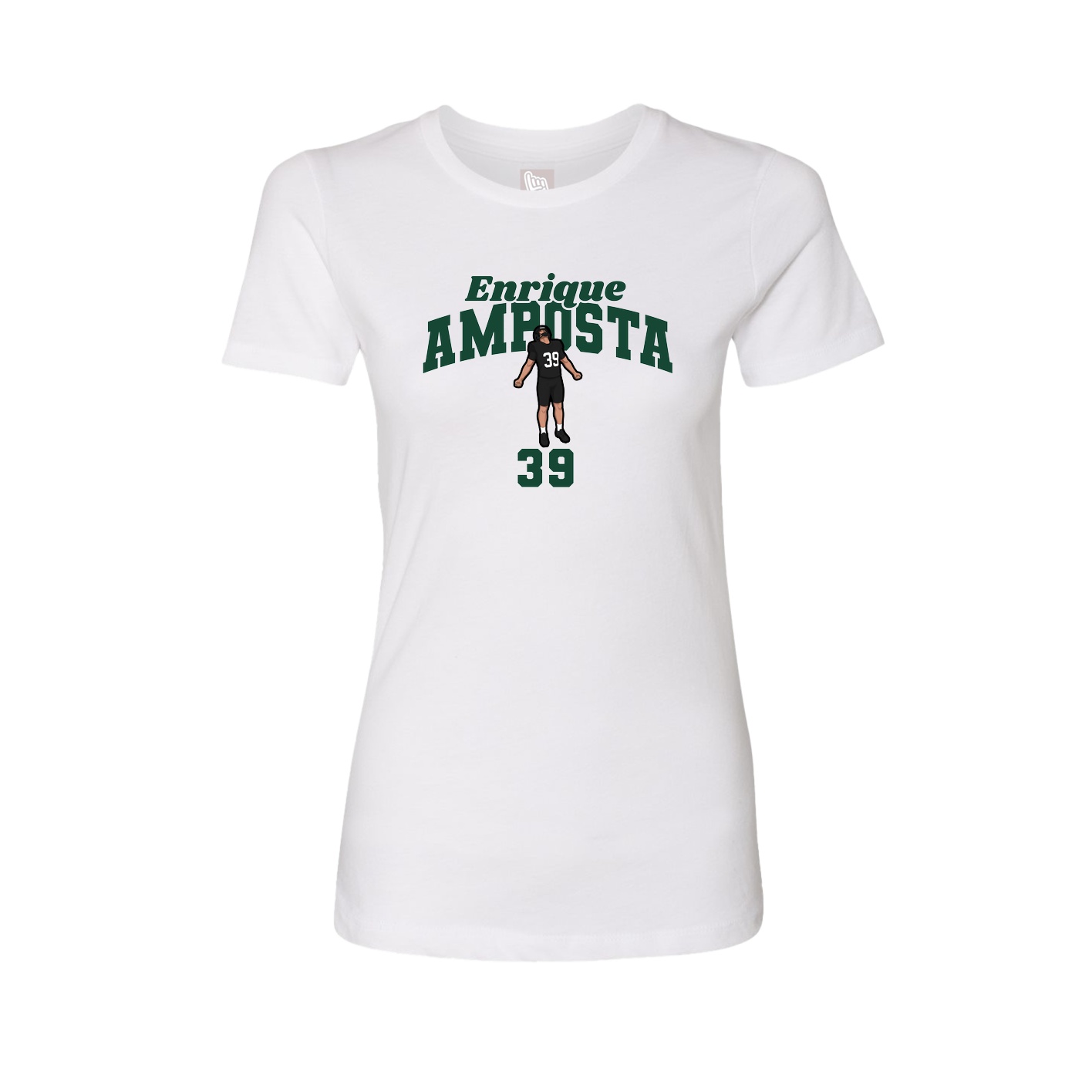 Fitted Women's Tee — Signature Arch in White