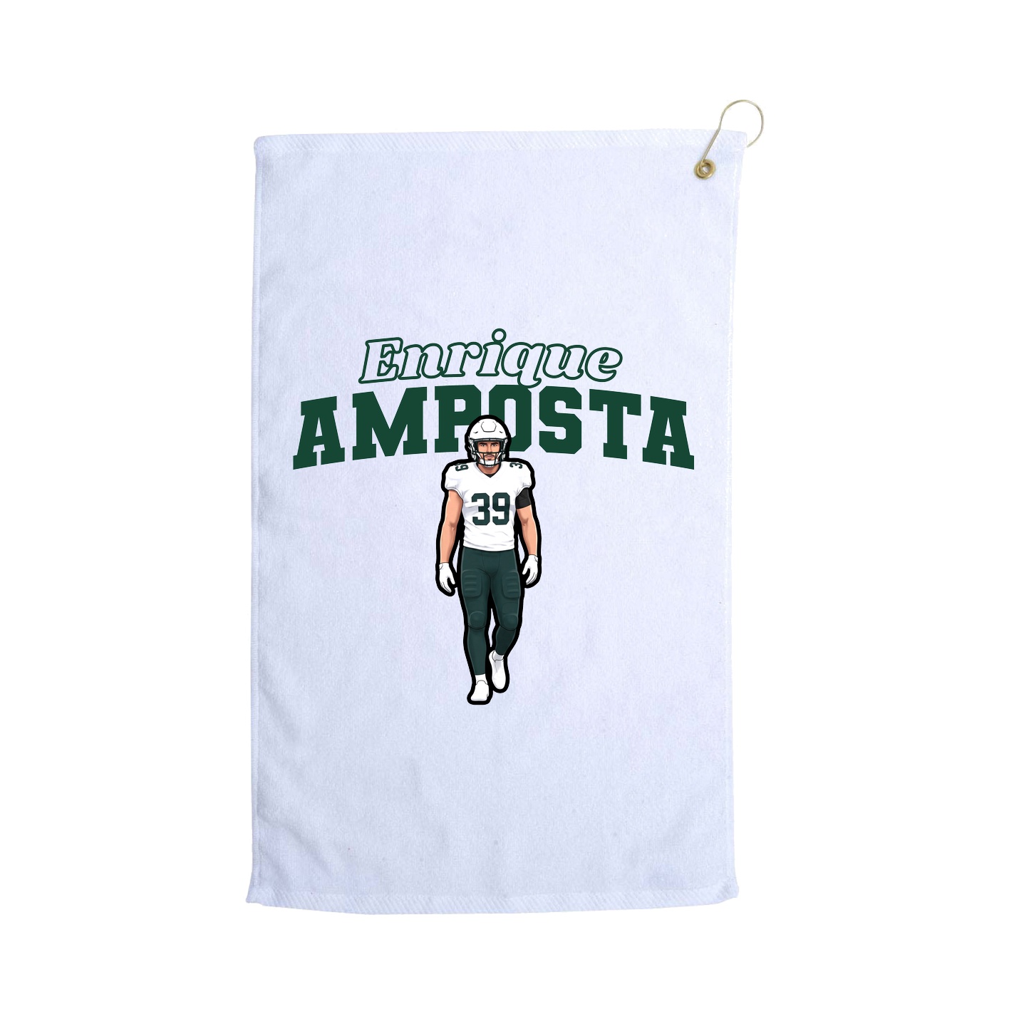 Golf Towel — Name Arch in White