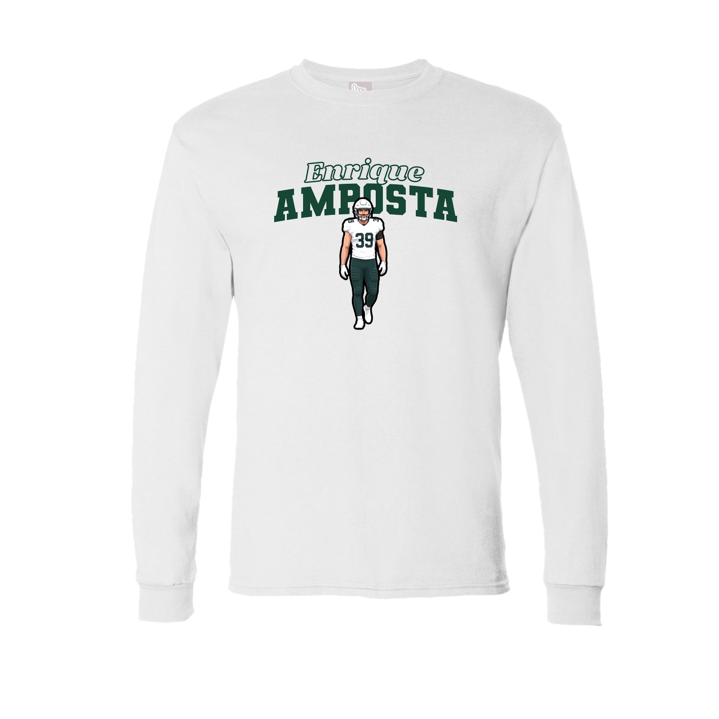 Long Sleeve Tee — Name Arch in White