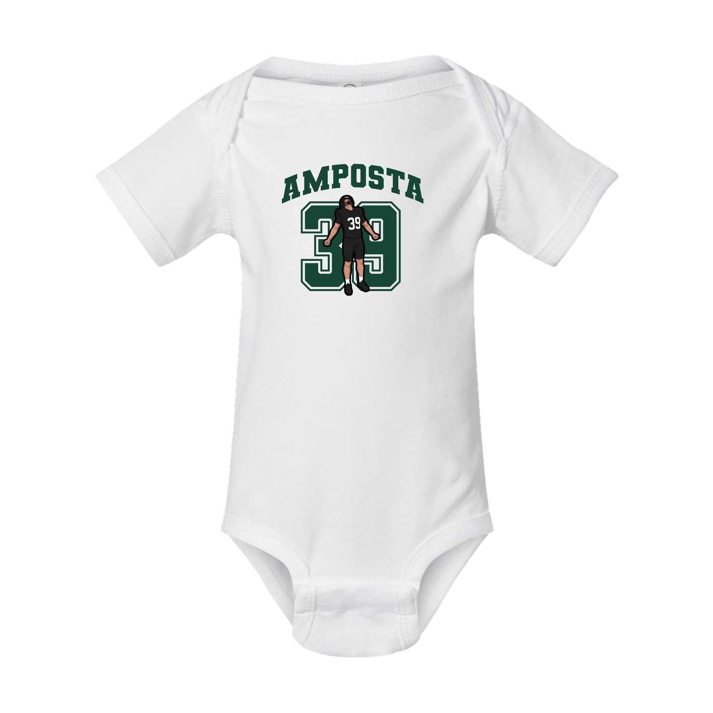 Baby Onesie — Number in White