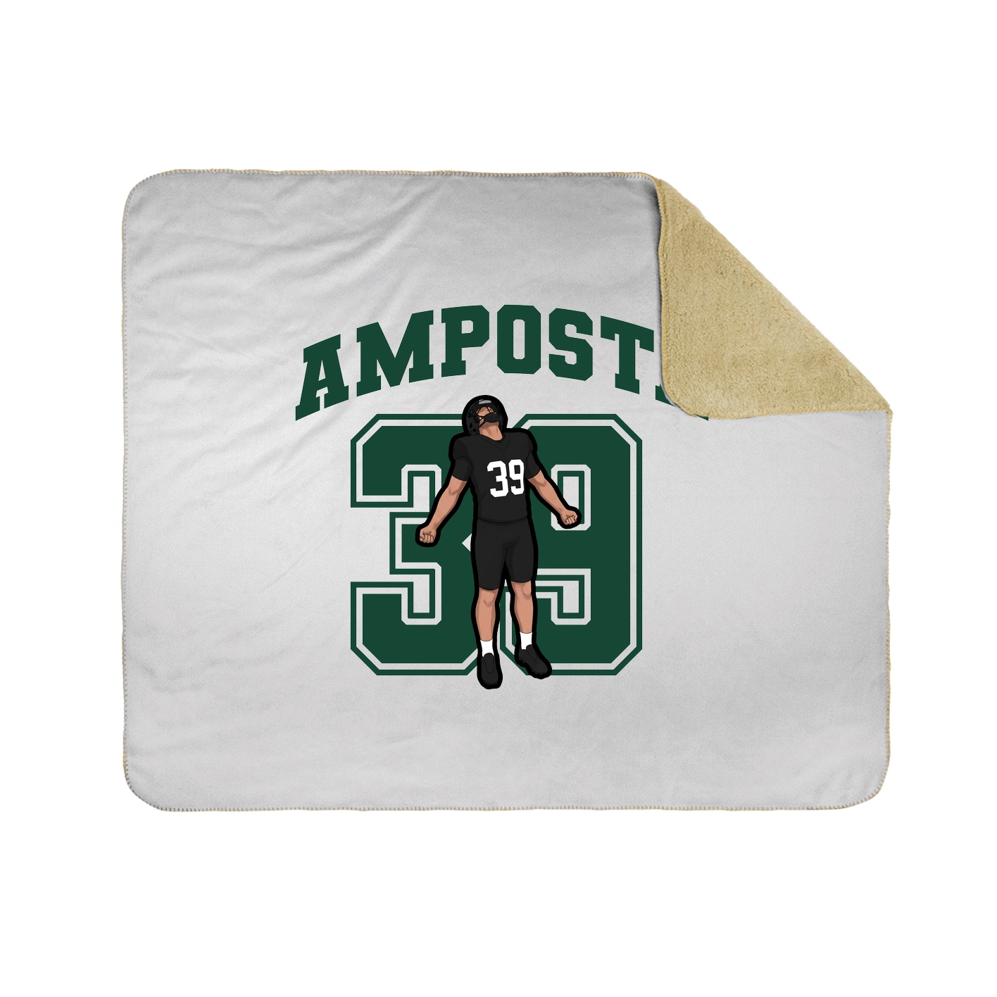 Throw Blanket — Number in White