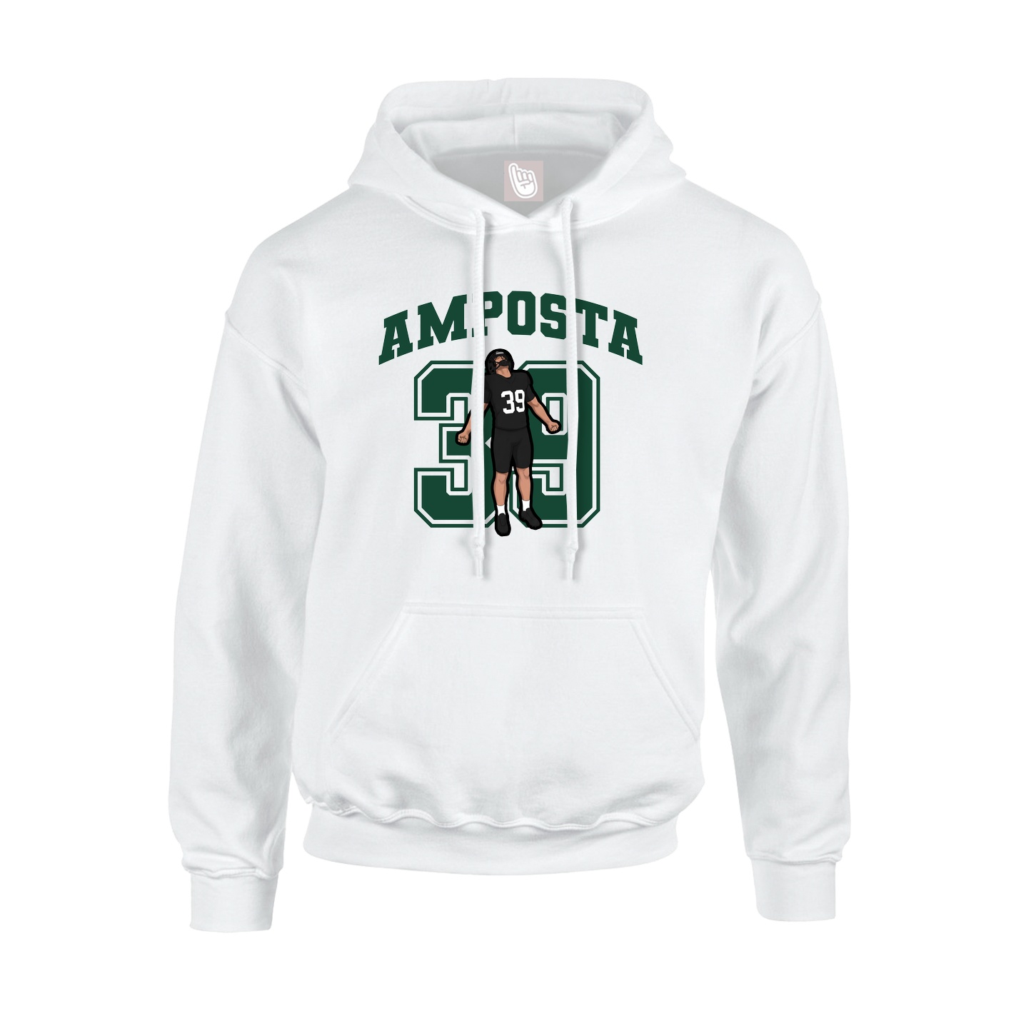 Hoodie — Number in White