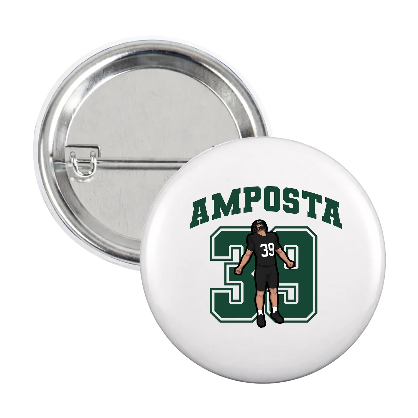 Game Day Button — Number in White