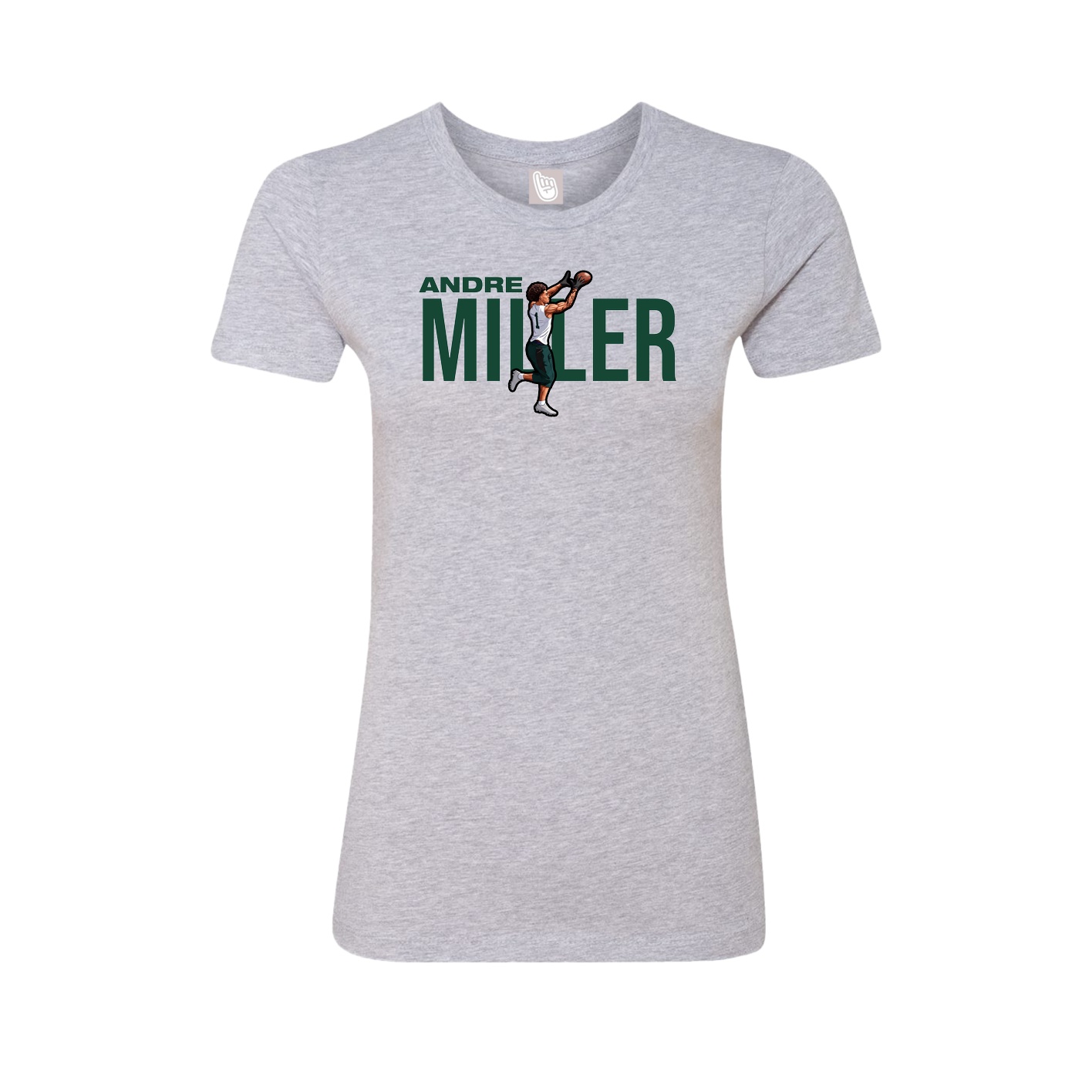 Fitted Women's Tee — Player Name in Grey