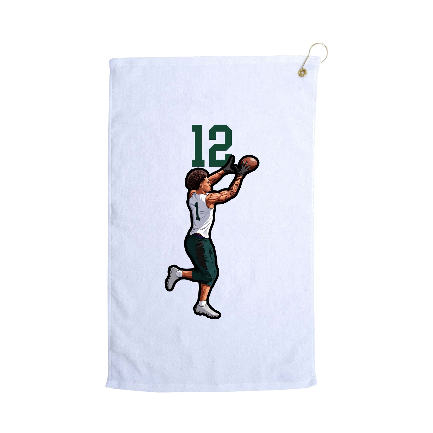 Golf Towel — Number Top in White