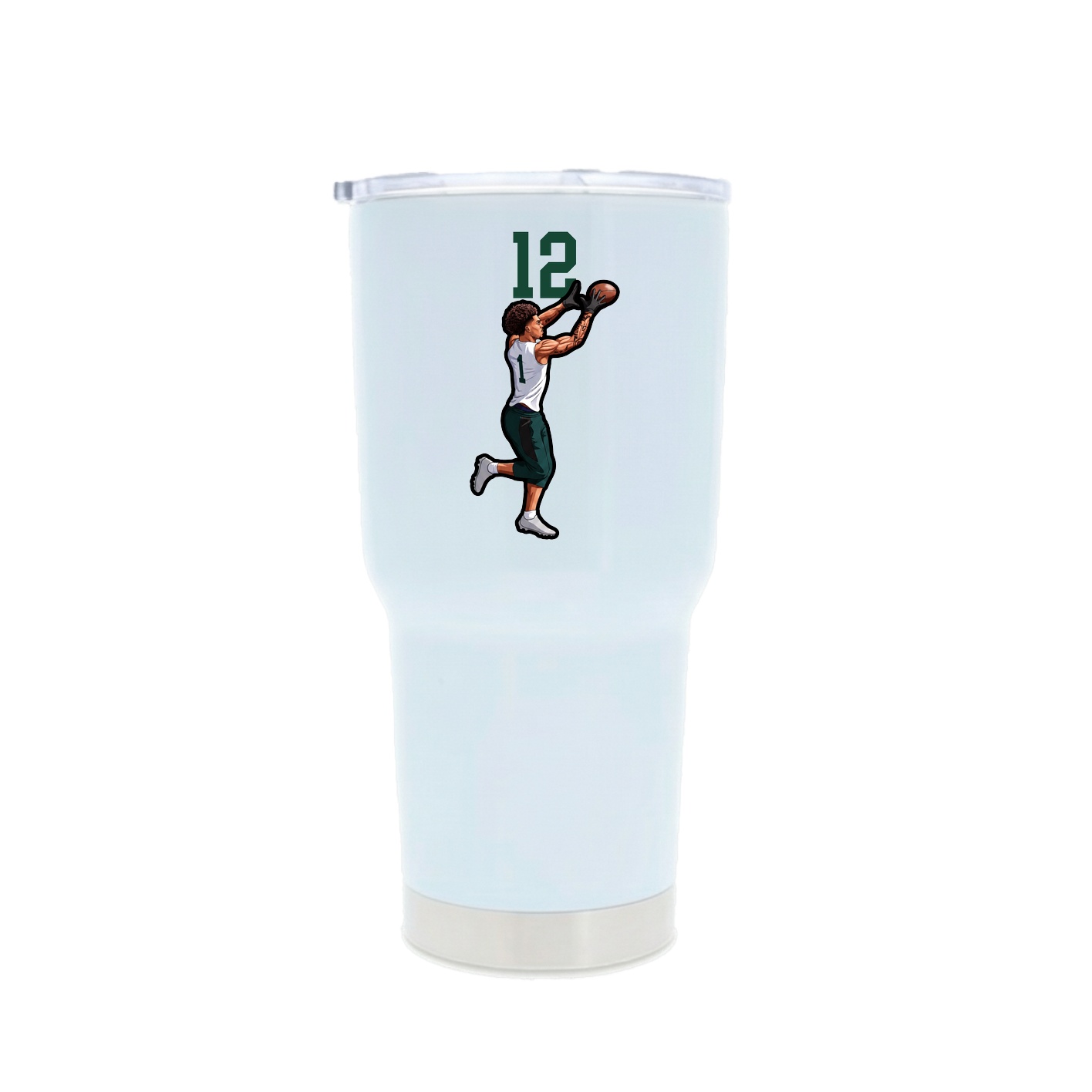 30oz Stainless Steel Tumbler — Number Top in White