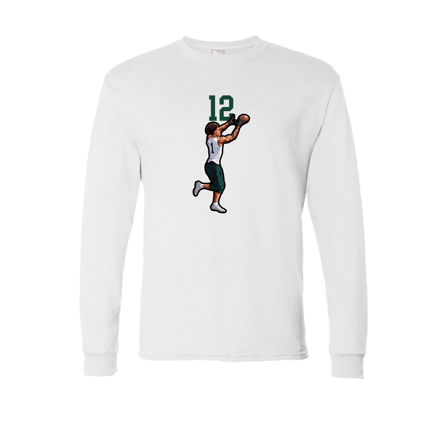 Long Sleeve Tee — Number Top in White