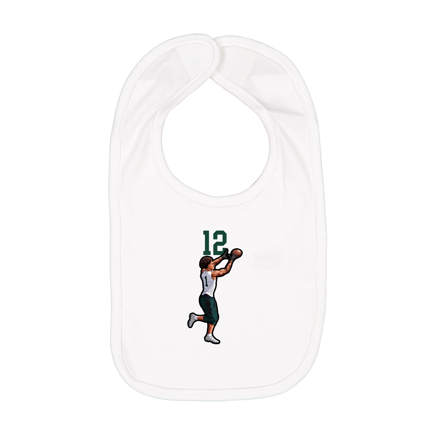 Infant Bib — Number Top in White