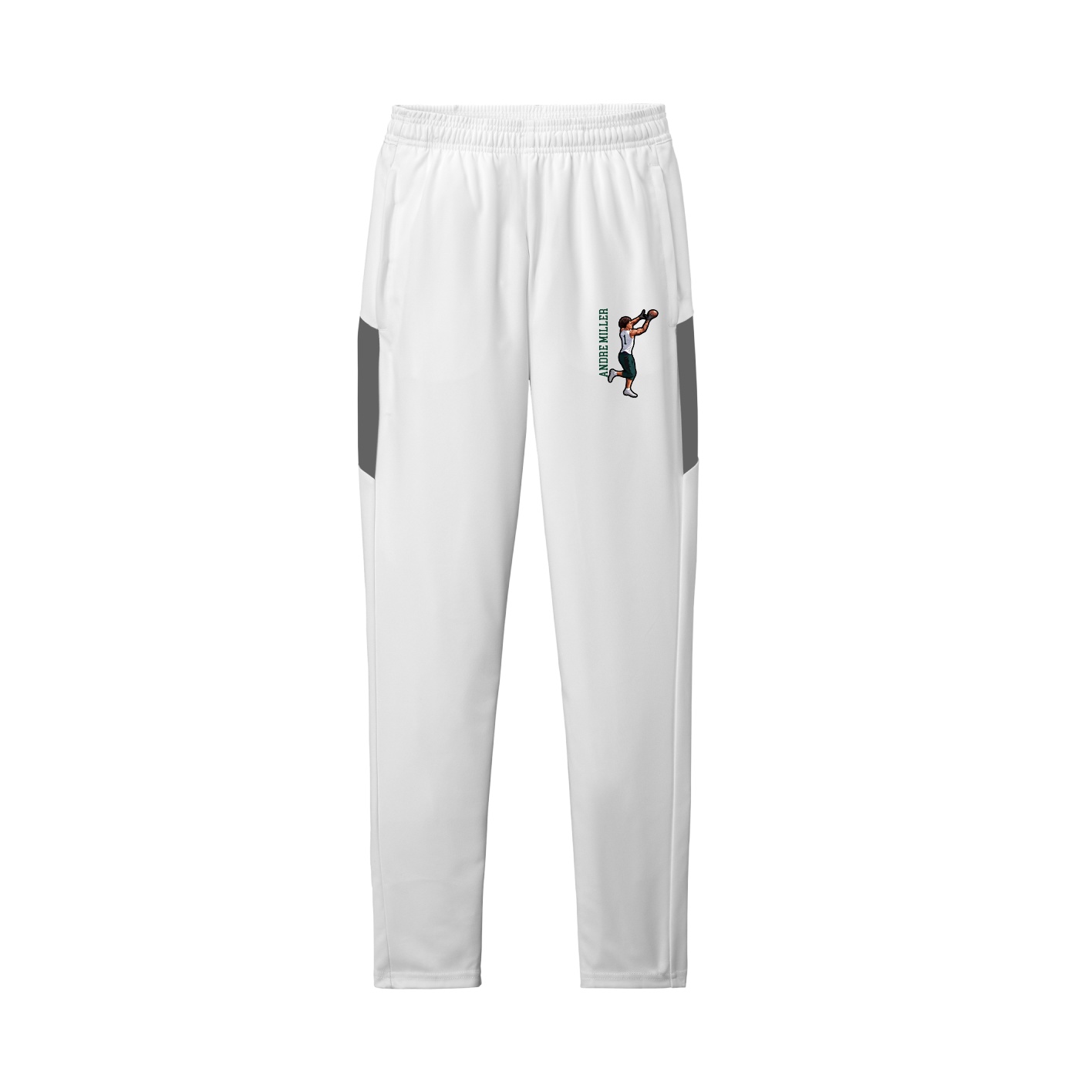 Team Travel Pant — Name Vertical in White/Grey