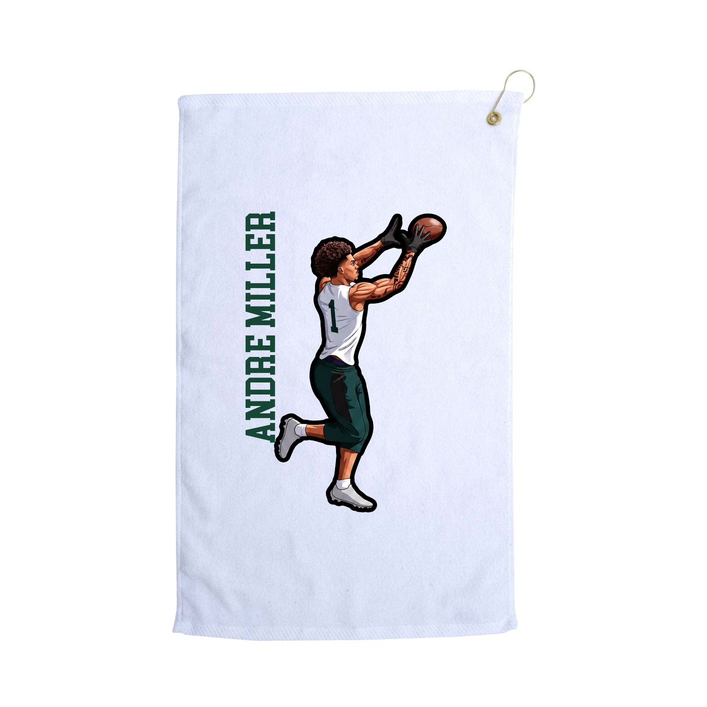 Golf Towel — Name Vertical in White