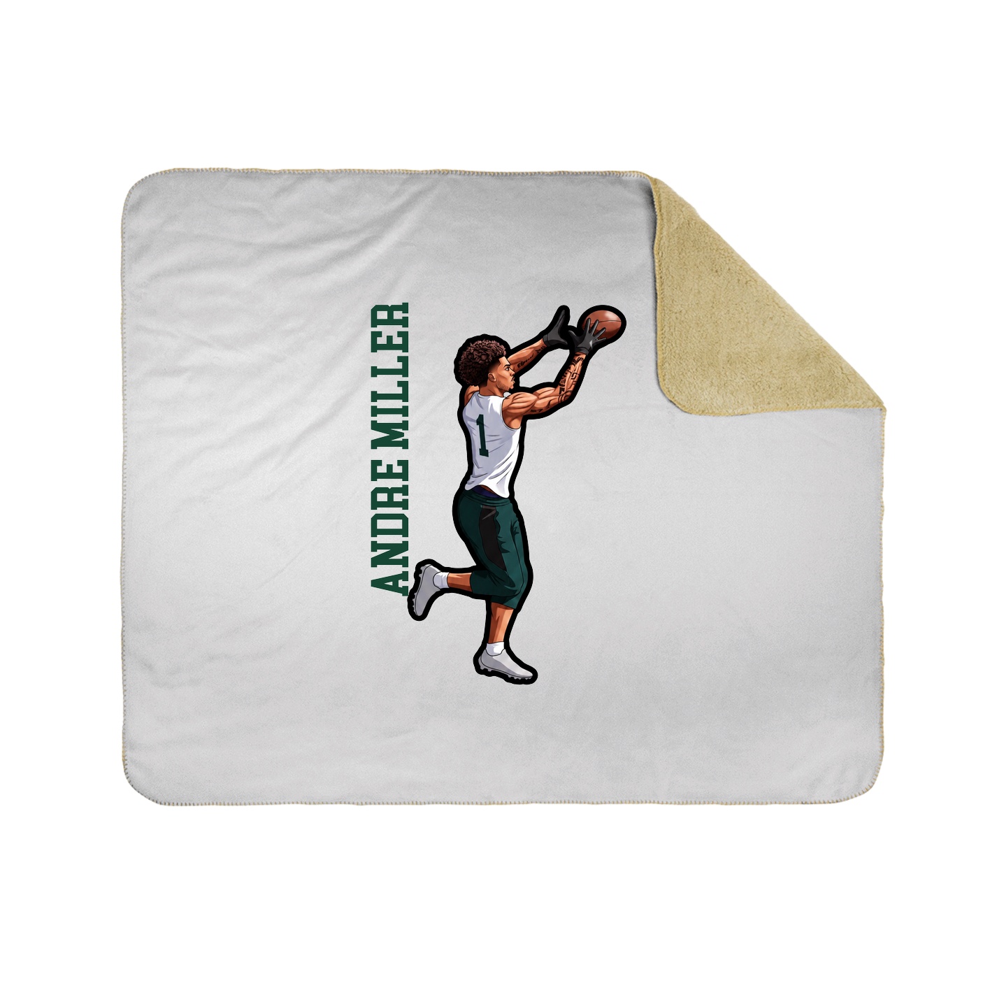 Throw Blanket — Name Vertical in White