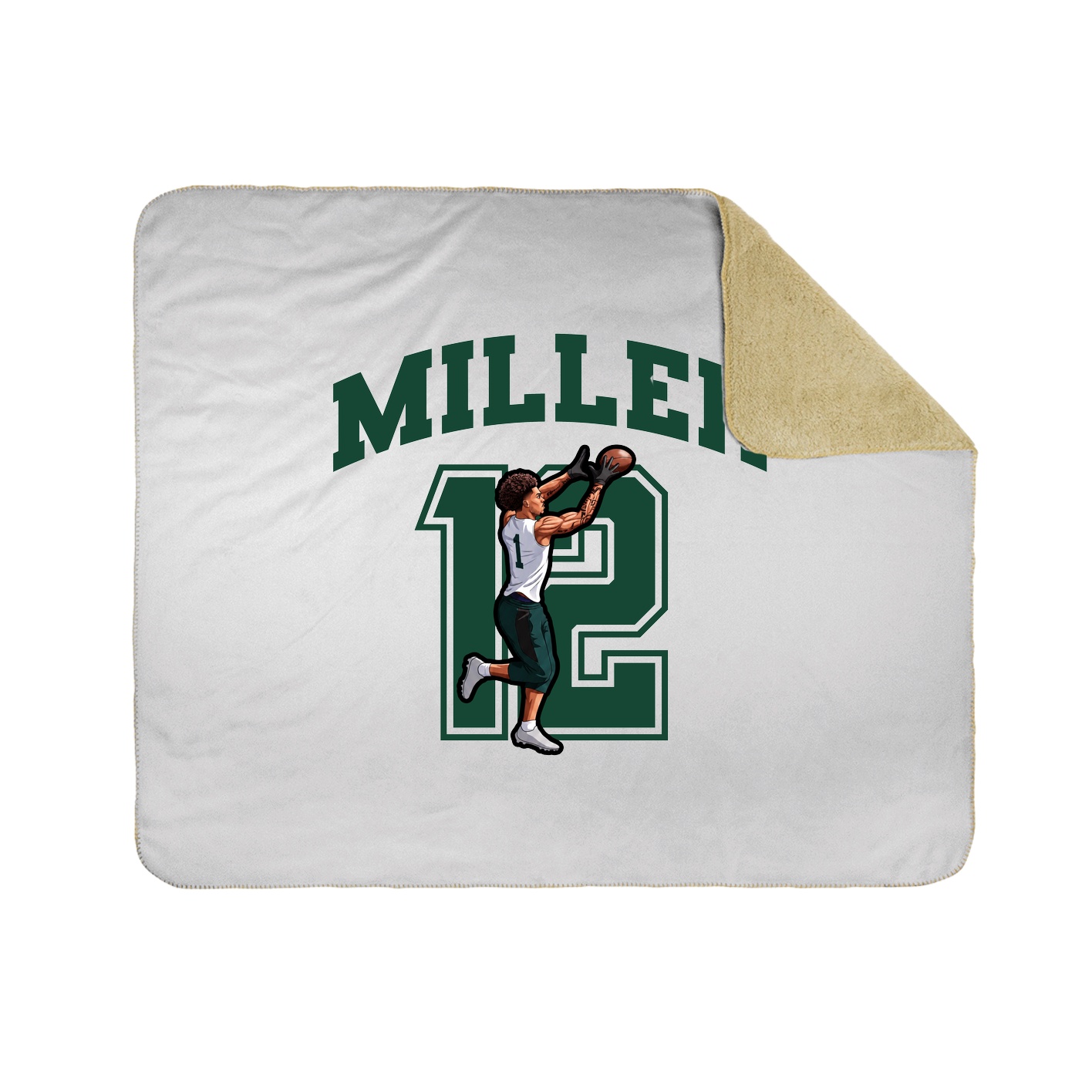 Throw Blanket — Number in White