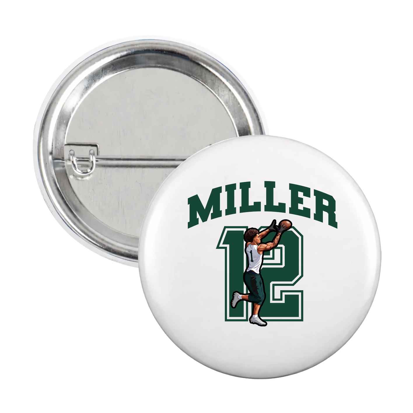 Game Day Button — Number in White