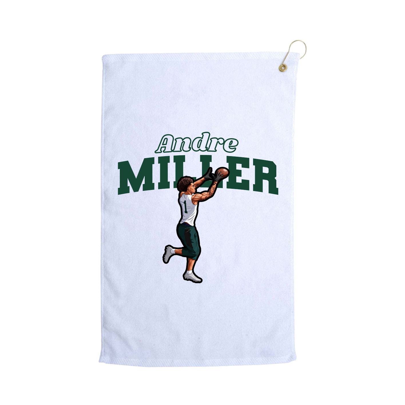 Golf Towel — Name Arch in White