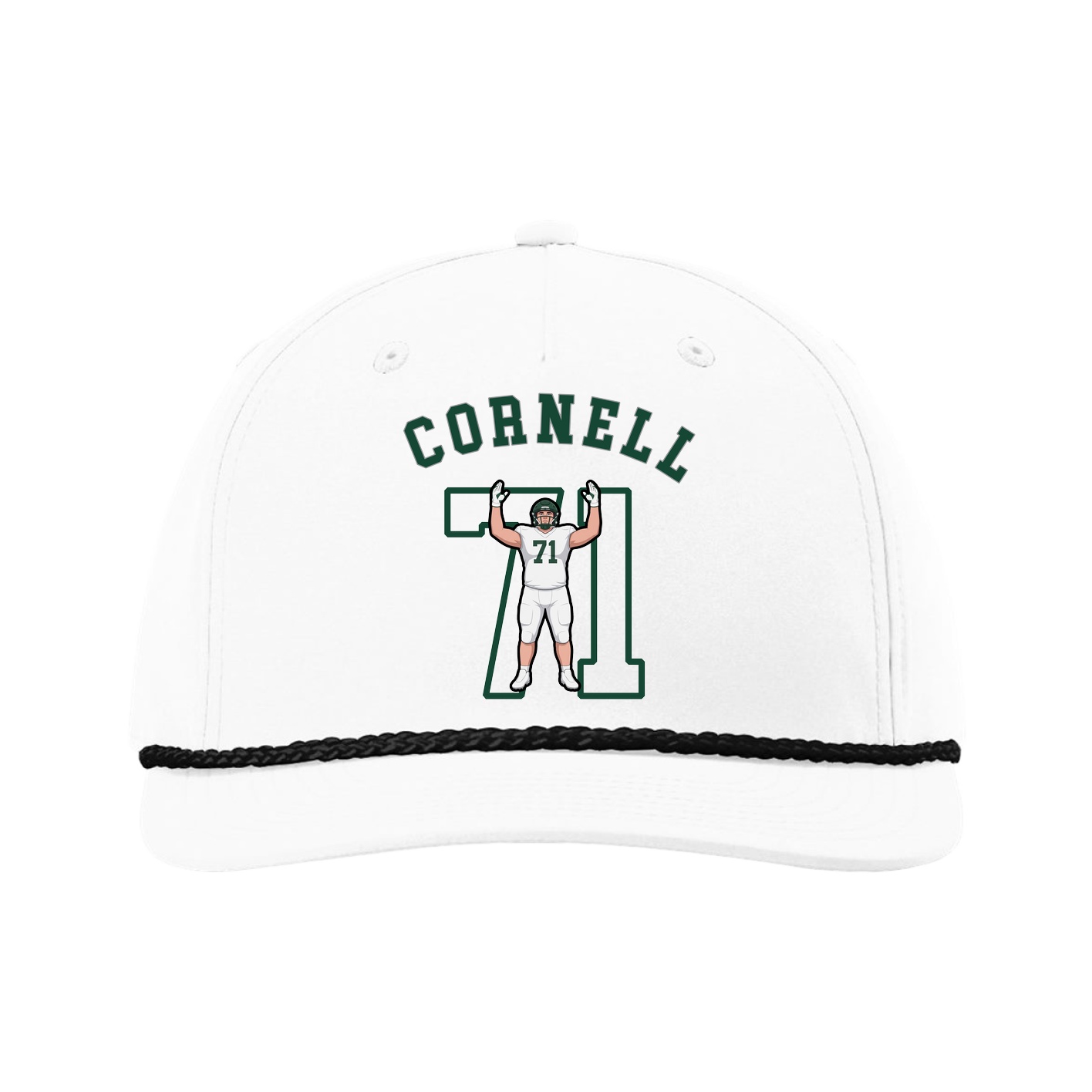 Five-Panel Classic Rope Cap — Shirsey Arch in White