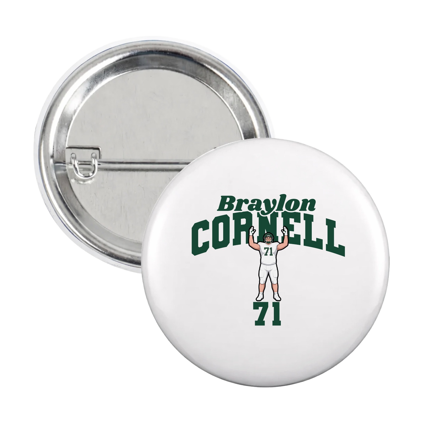 Game Day Button — Signature Arch in White