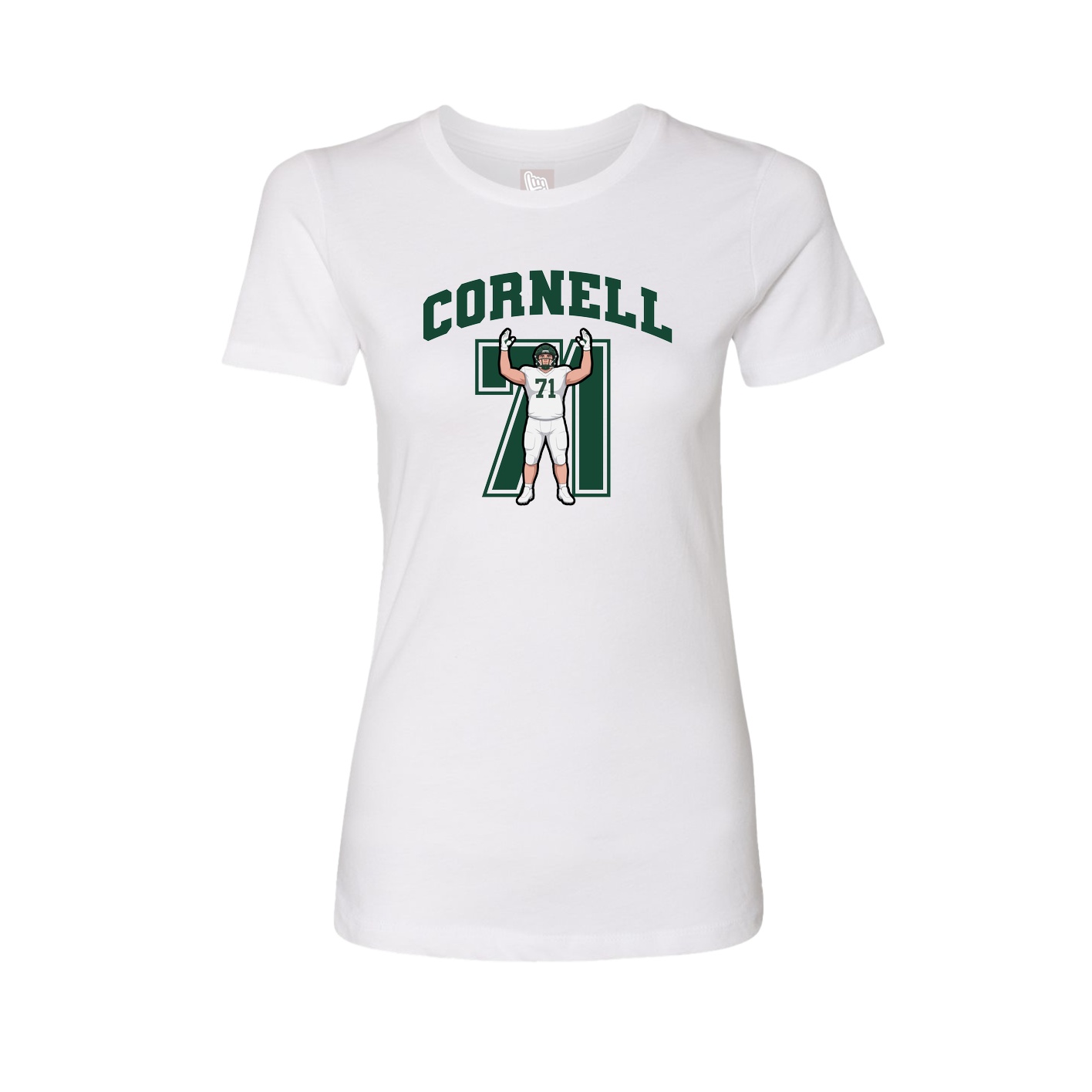 Fitted Women's Tee — Number in White