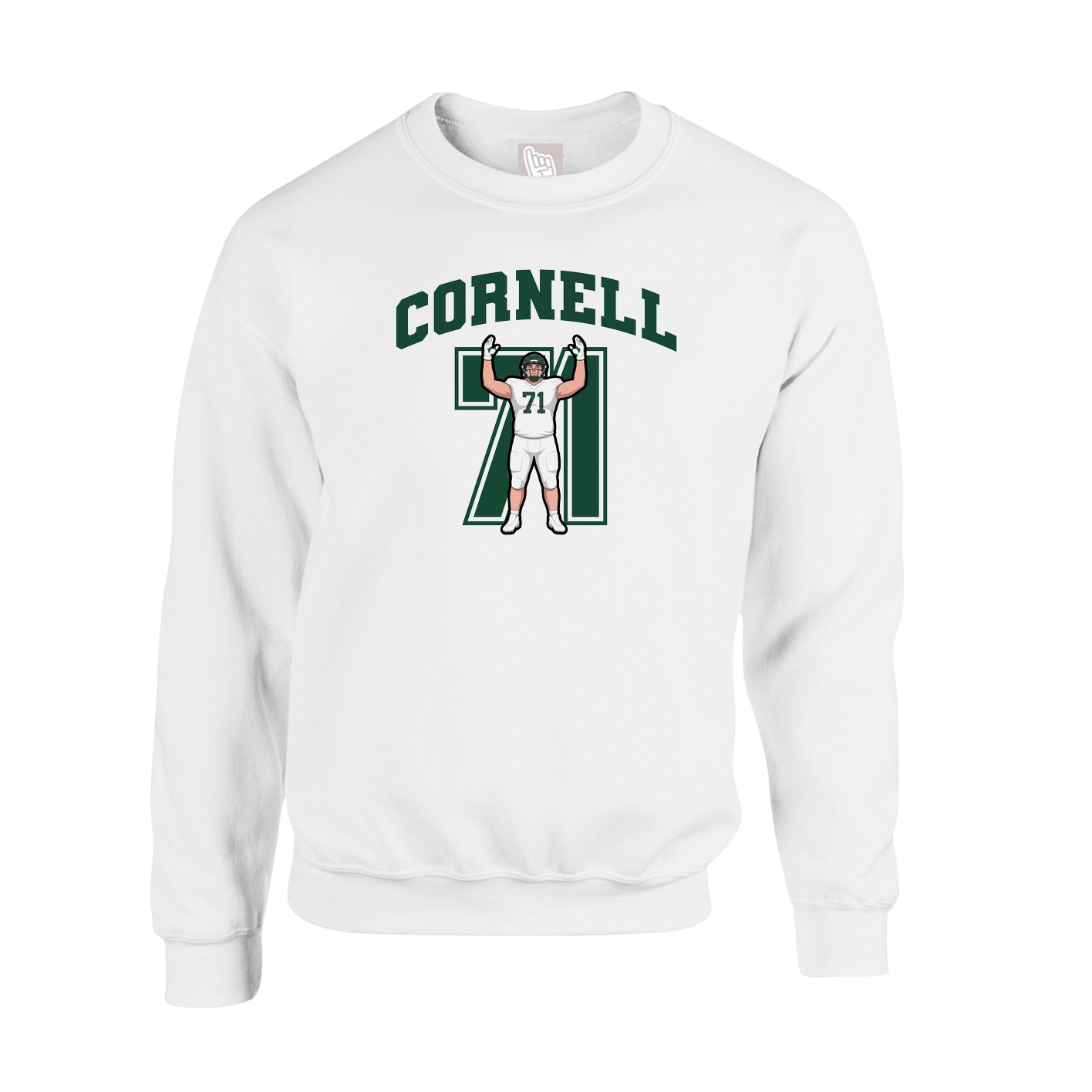 Fleece Crew — Number in White