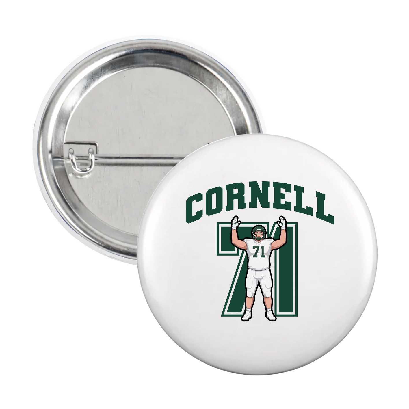 Game Day Button — Number in White