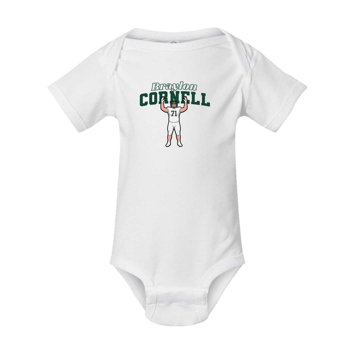 Baby Onesie — Name Arch in White