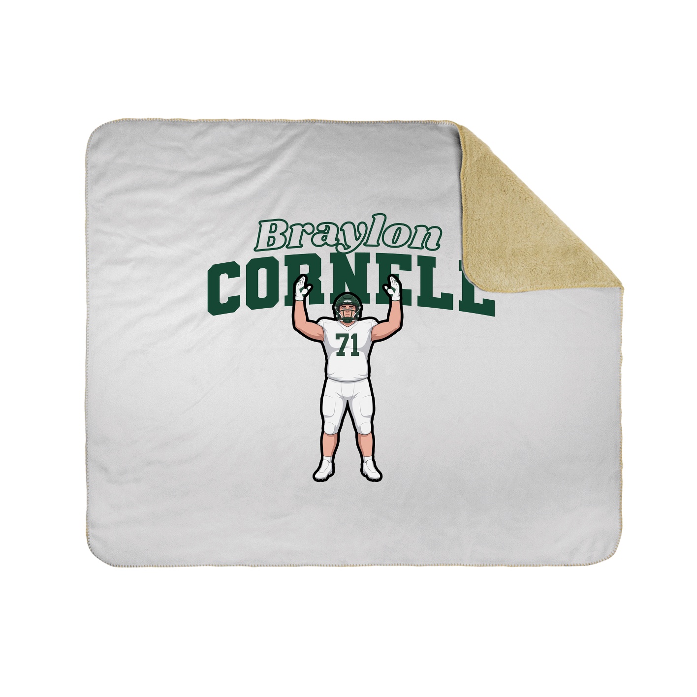 Throw Blanket — Name Arch in White