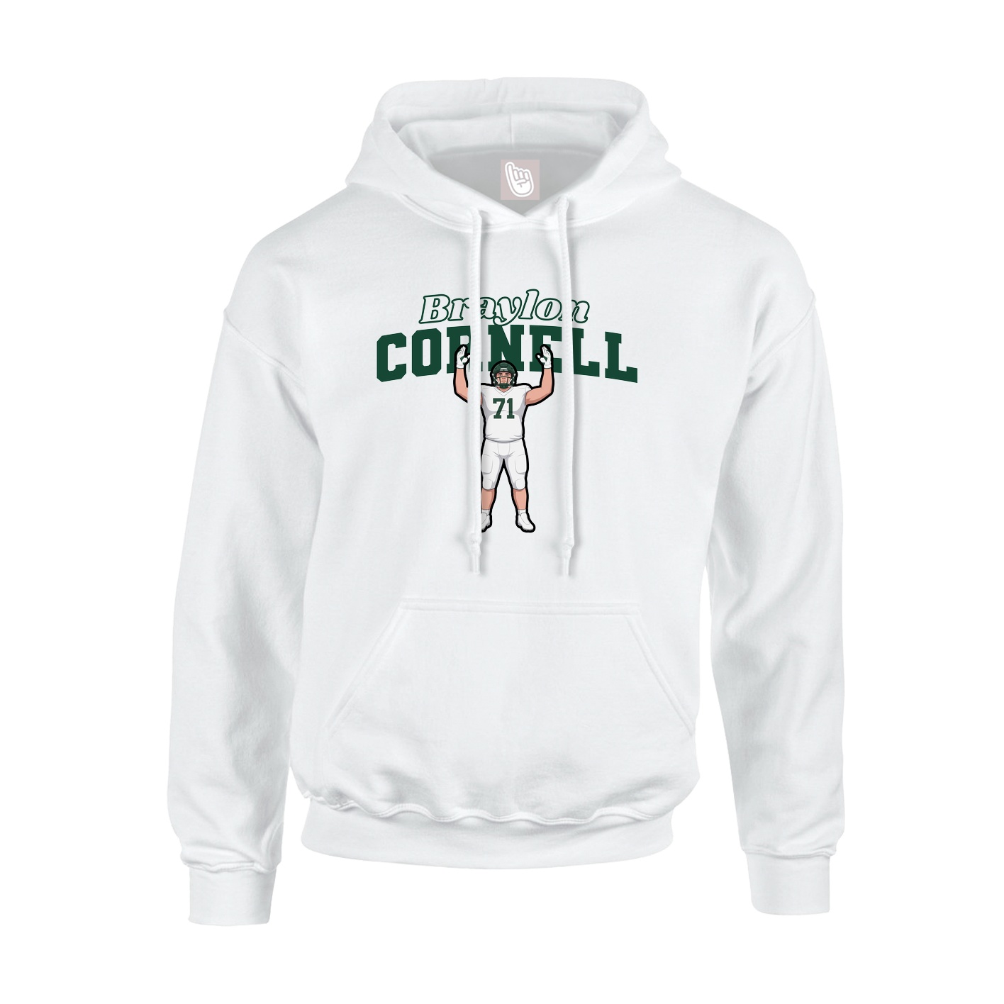 Hoodie — Name Arch in White