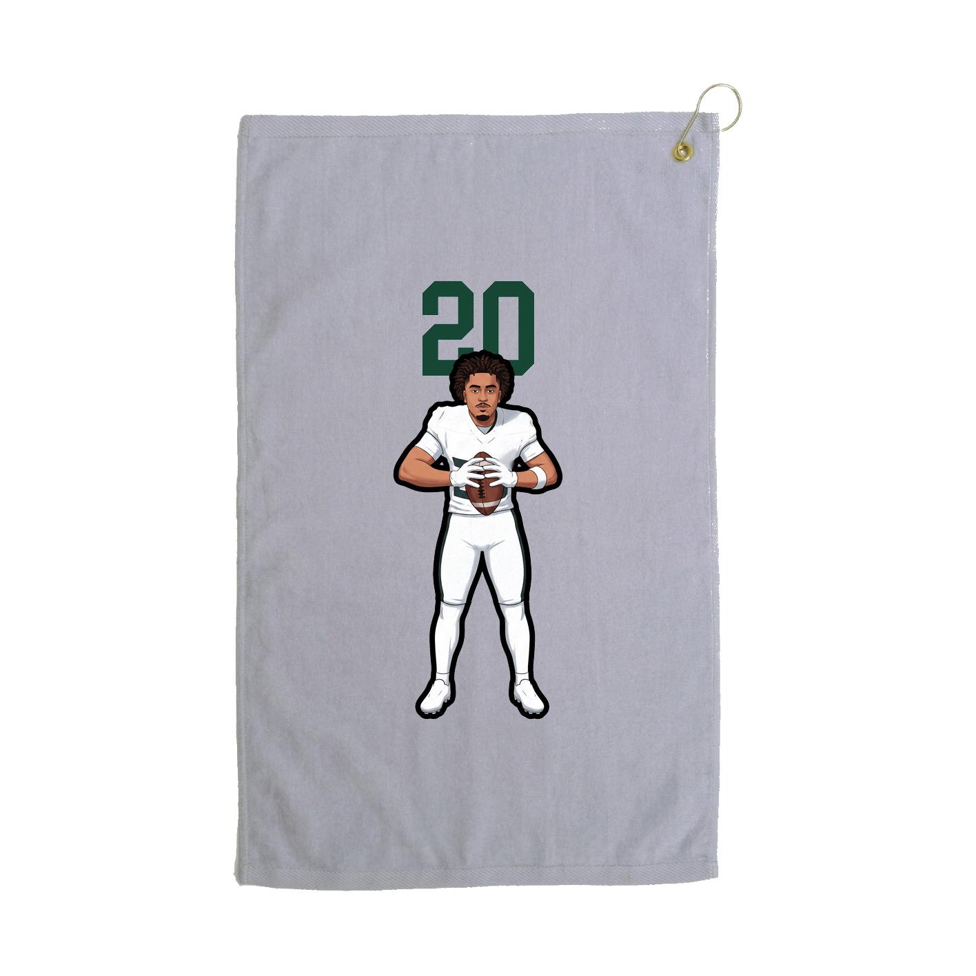 Golf Towel — Number Top in Grey