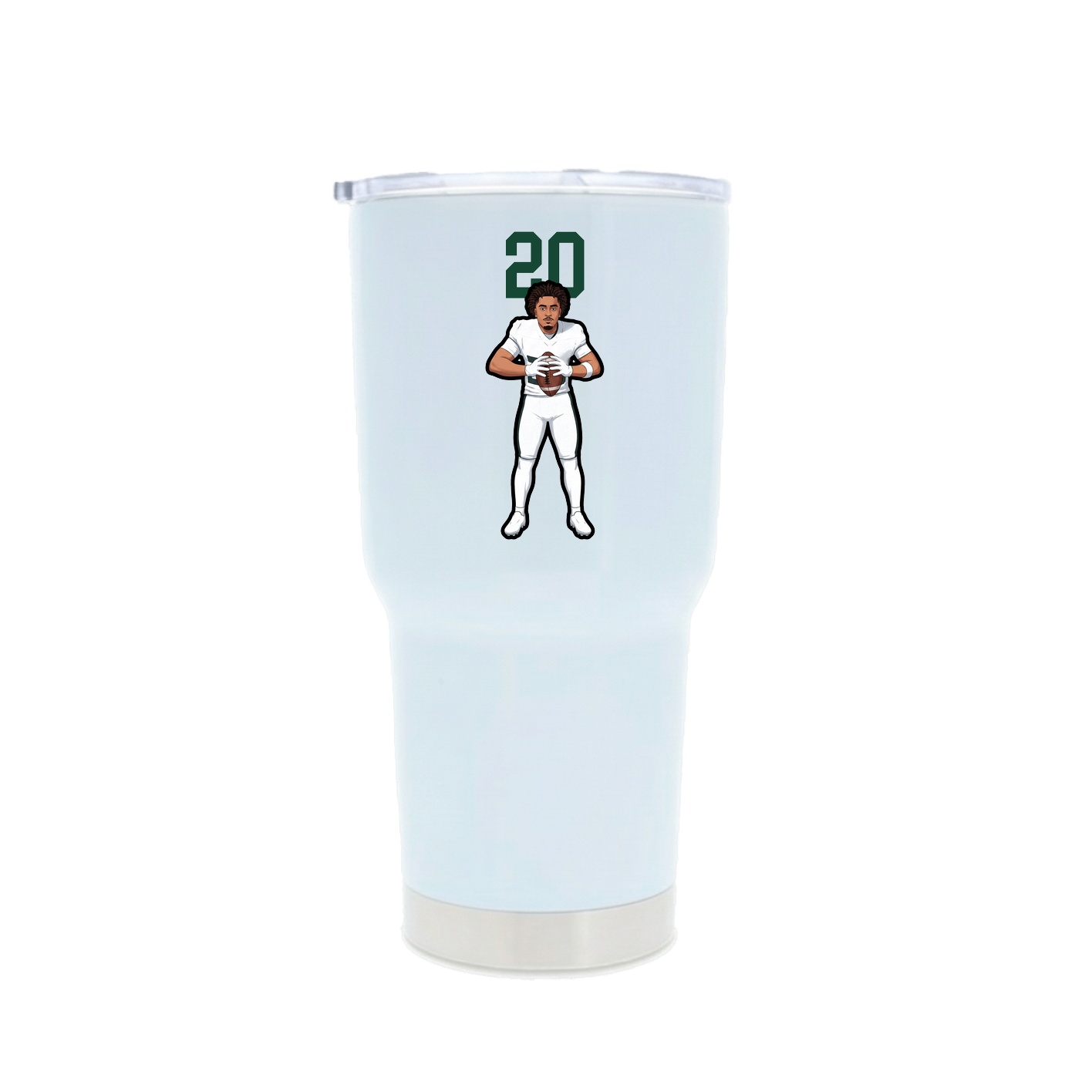 30oz Stainless Steel Tumbler — Number Top in White