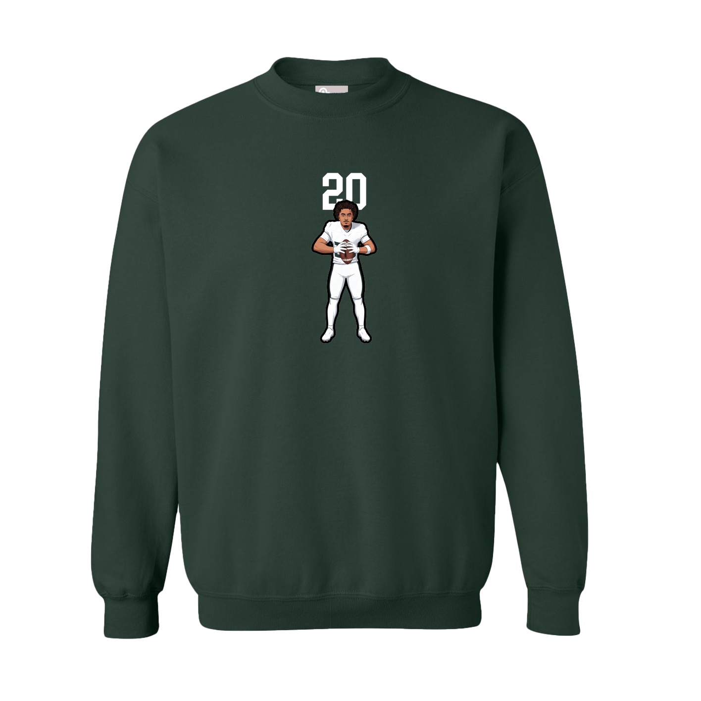 Fleece Crew — Number Top in Green