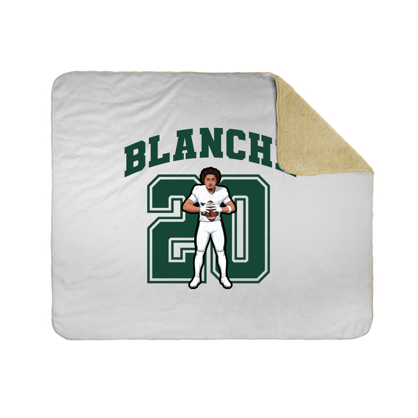 Throw Blanket — Number in White