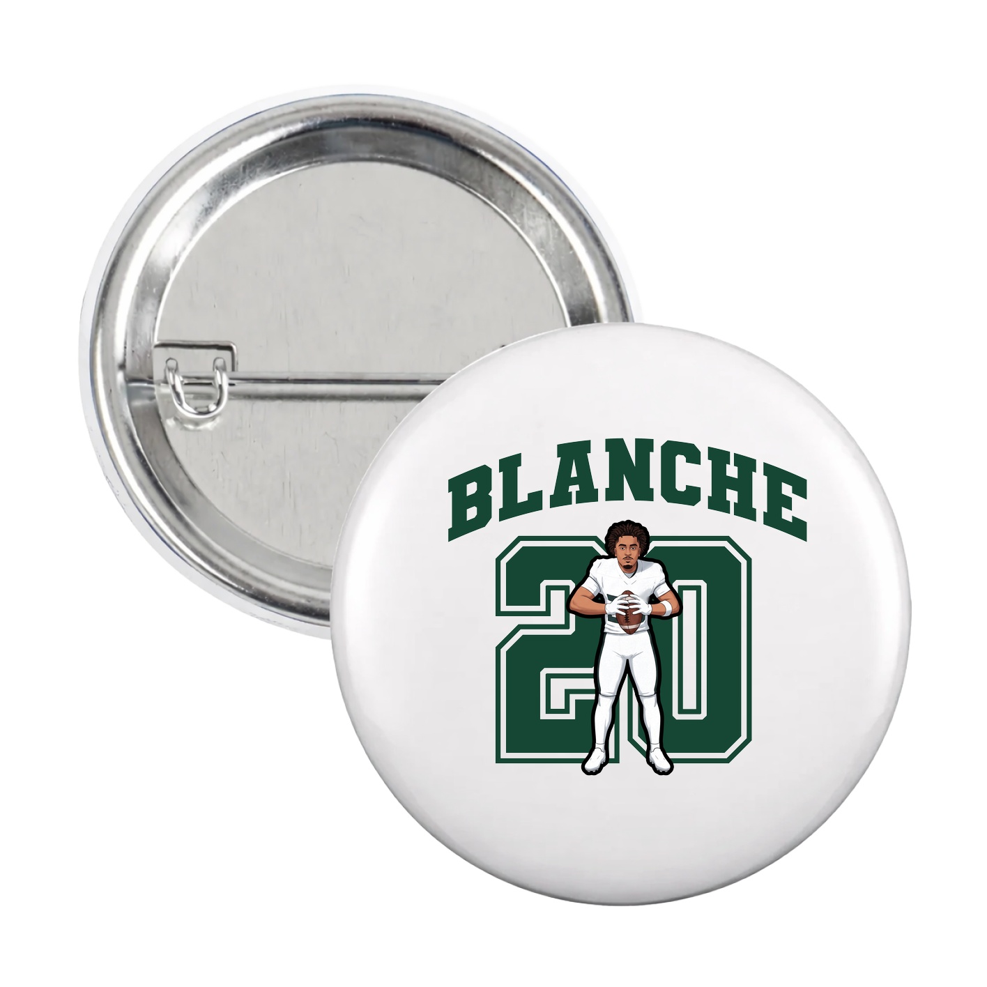 Game Day Button — Number in White