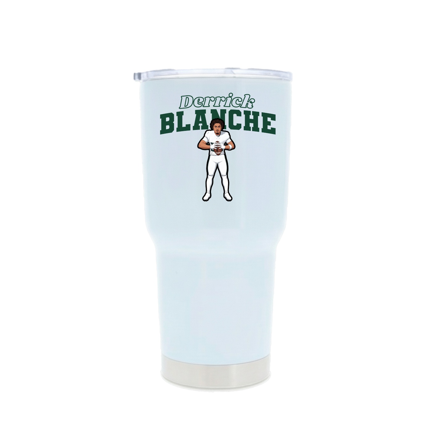 30oz Stainless Steel Tumbler — Name Arch in White