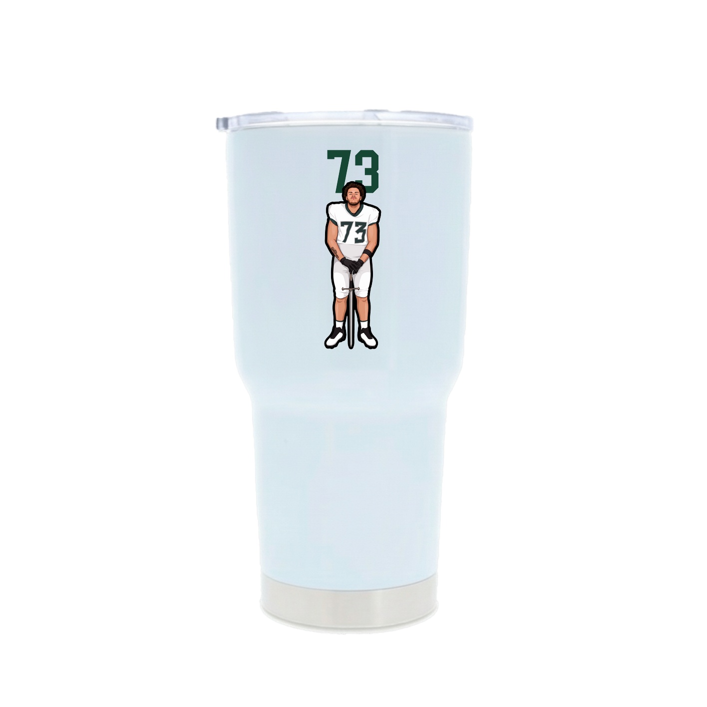 30oz Stainless Steel Tumbler — Number Top in White
