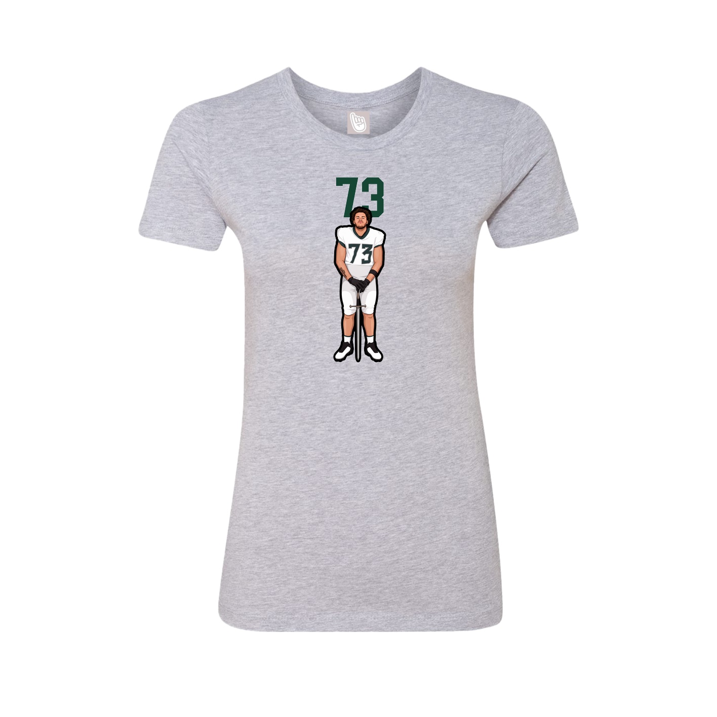 Fitted Women's Tee — Number Top in Grey