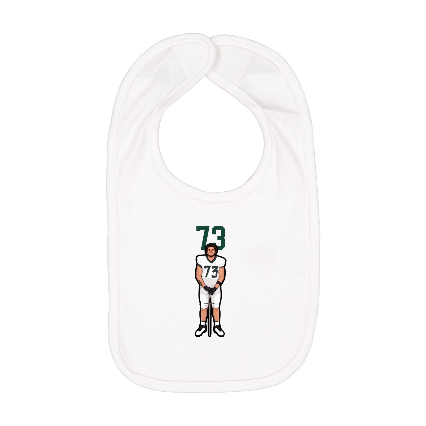 Infant Bib — Number Top in White