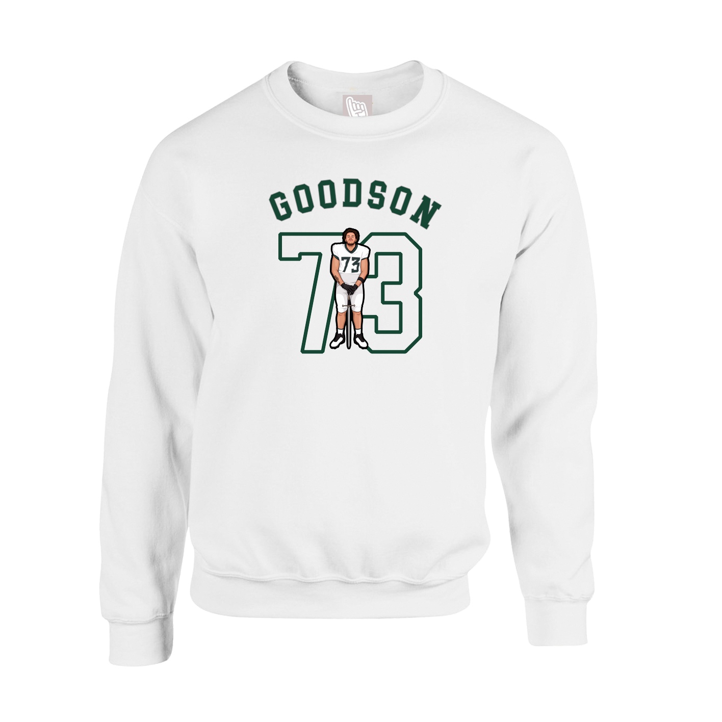 Fleece Crew — Shirsey Arch in White