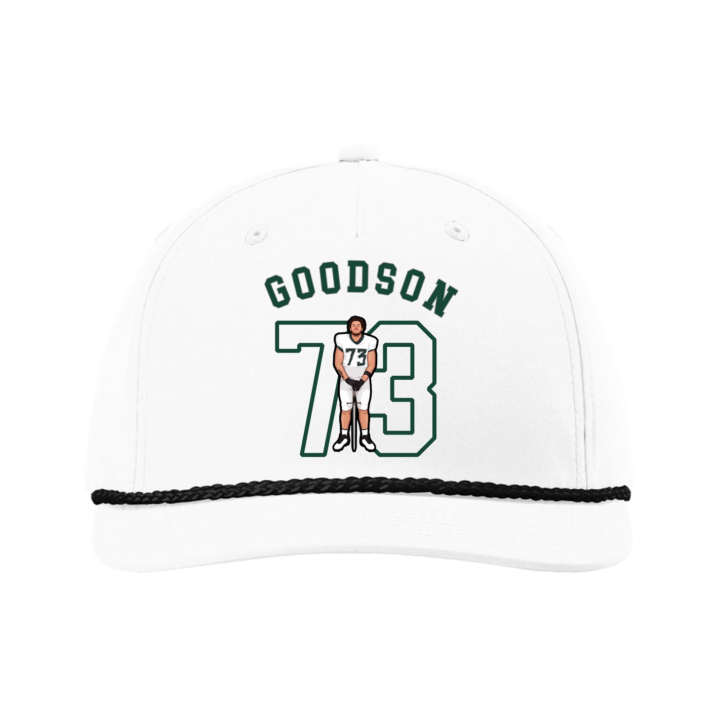 Five-Panel Classic Rope Cap — Shirsey Arch in White
