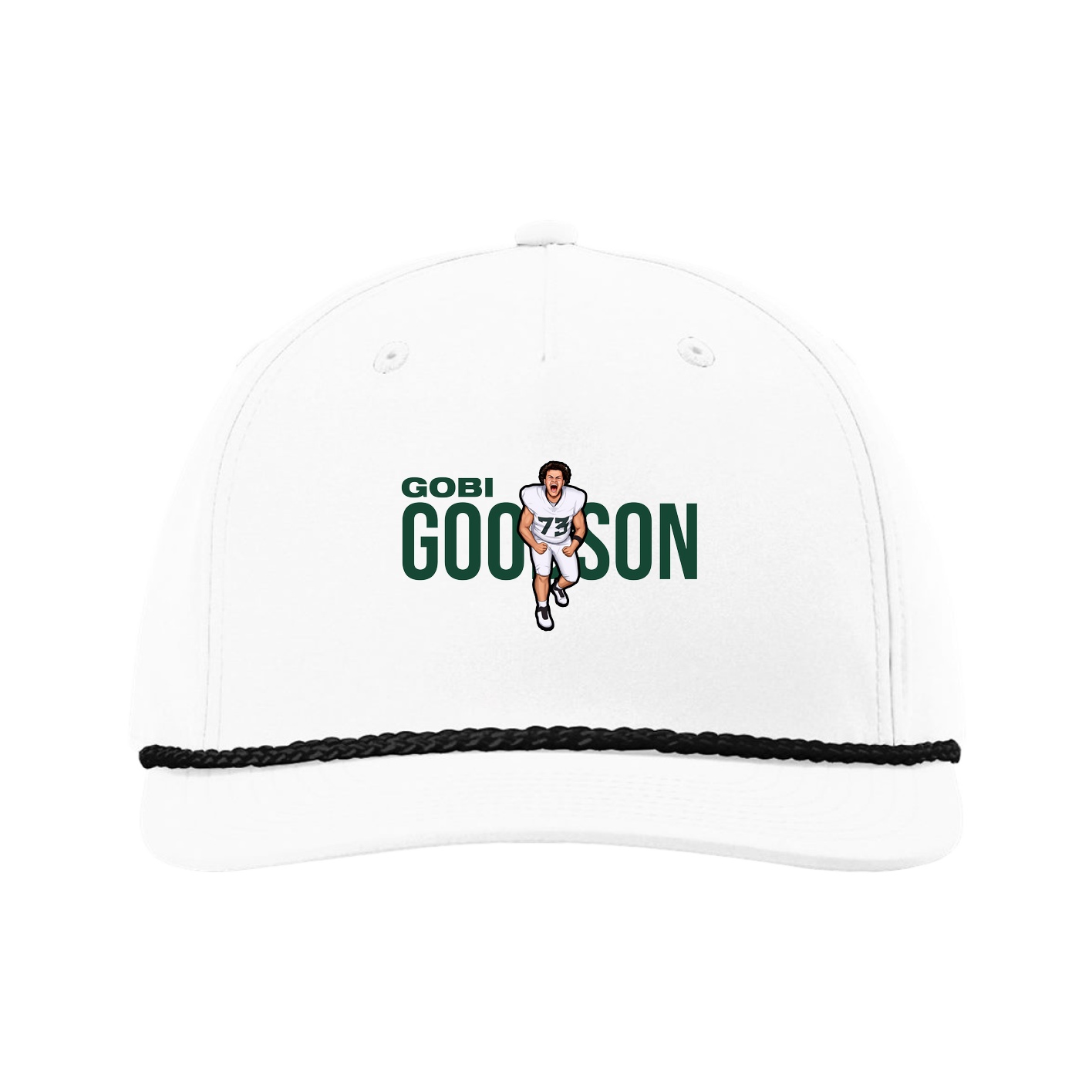 Five-Panel Classic Rope Cap — Player Name in White