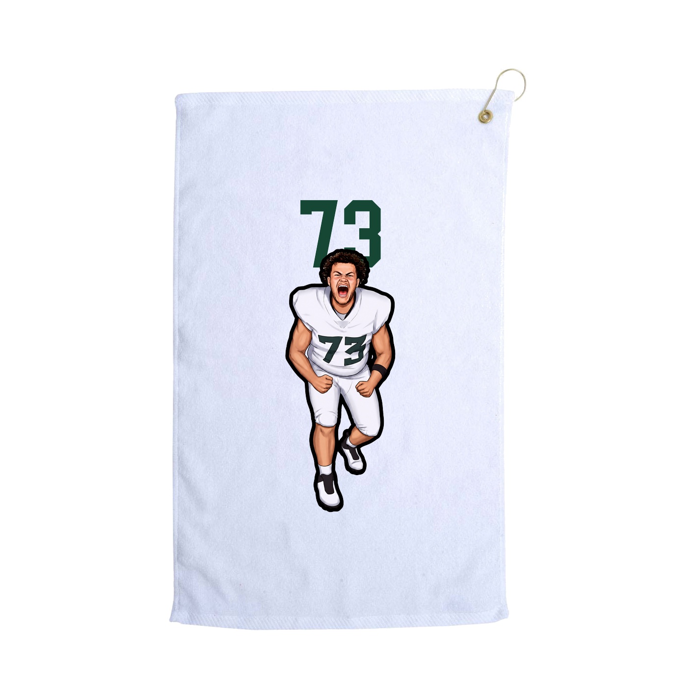 Golf Towel — Number Top in White